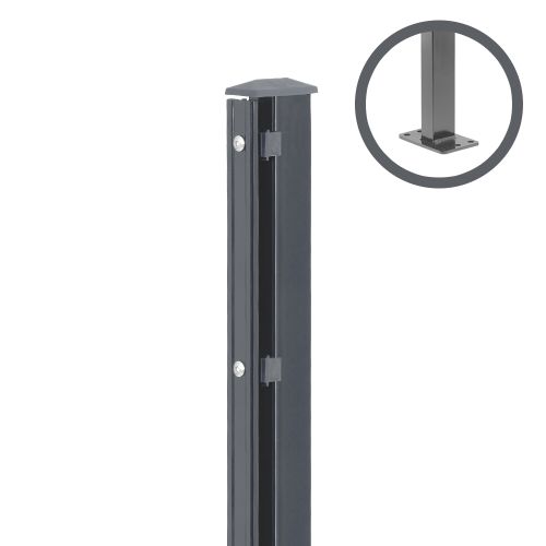 Artikelbild des Artikels “Zaunpfosten P2 mit Profilleiste anthrazit RAL 7016 | 630 | Zum Aufdübeln | Standard“