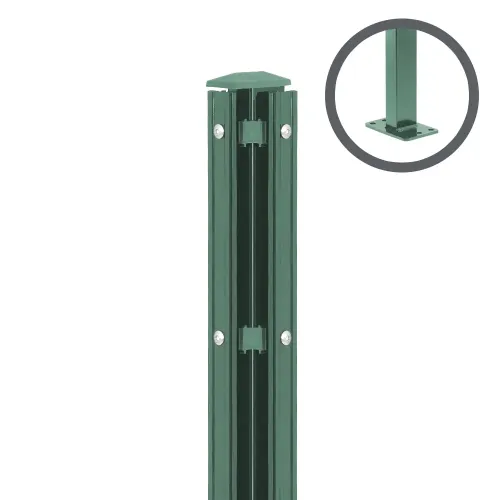 Artikelbild des Artikels “Zaunpfosten P2 mit Profilleiste moosgrün RAL 6005 | 1830 | Zum Aufdübeln | Eckpfosten Rechts“
