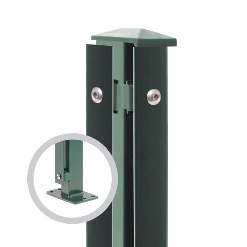 Artikelbild des Artikels “Zaunpfosten Typ 1 moosgrün RAL 6005 | 2030 | Zum Aufdübeln | Eckpfosten Links“