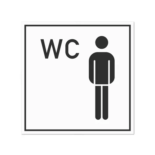Artikelbild des Artikels “Hinweisschild WC Herren Aufkleber | 10 x 10 cm“