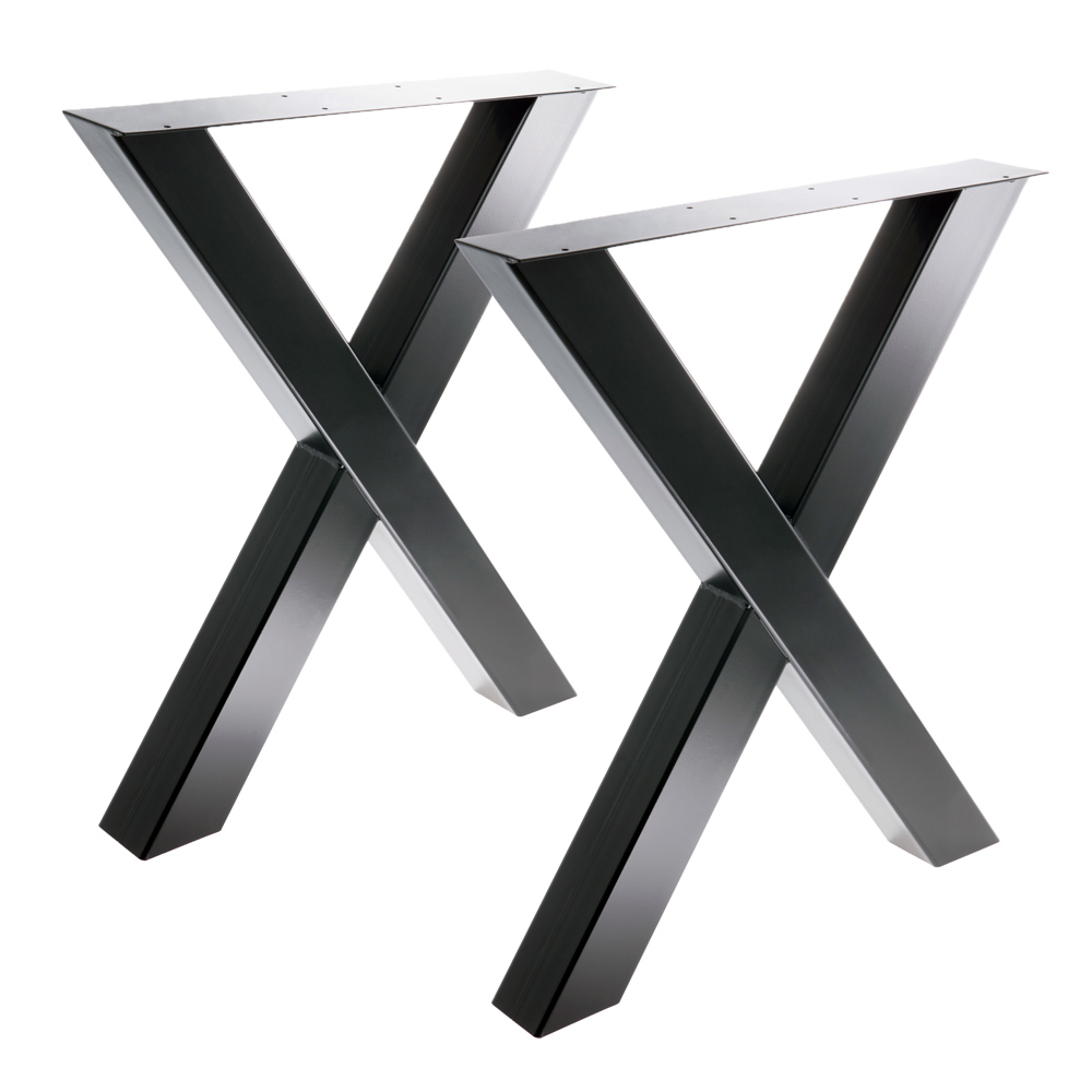 Artikelbild 1 des Artikels “Tischgestell X 80/80 Schwarz matt RAL 9005 | Im Set (2x)“