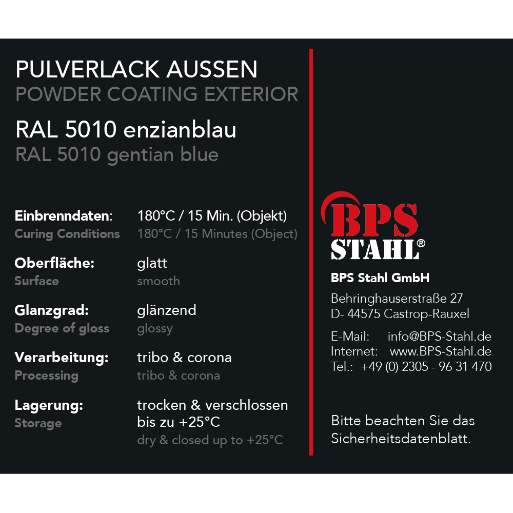  Artikelbild 3 des Artikels “Pulverlack 1 L RAL 5010 enzianblau glänzend “